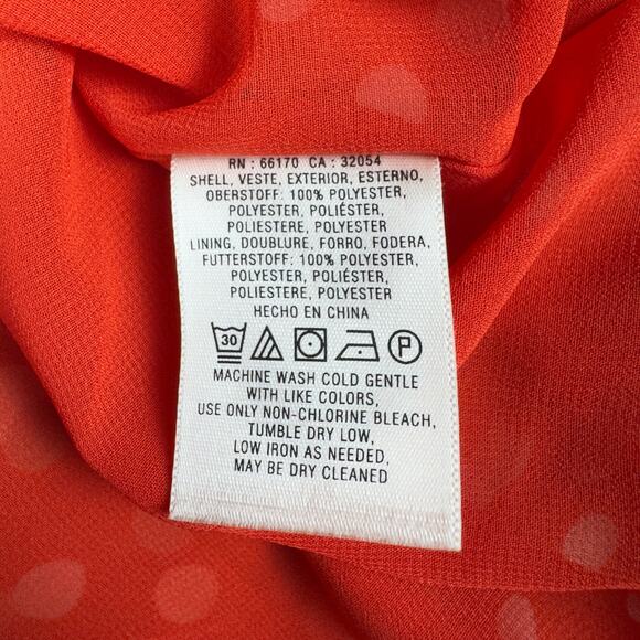 Vanessa Virginia Polka Dot Midi Skirt XSP Red White Handkerchief Hem Boho Flowy - Picture 6 of 8